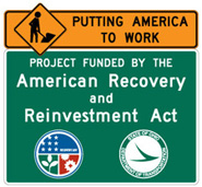 project funded by arra arra construction sign