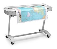 Image of large format 
	document being scanned